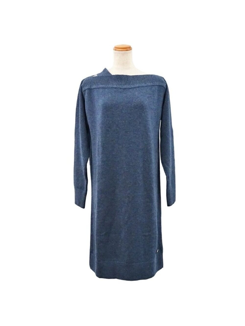 Hermes Knit Dress Navy Long Sleeve 36